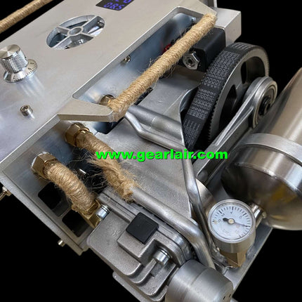 2800W 220V Single Motor High Pressure Air Pump 0-10Bar Adjustable Speed 50mm Cylinder Dual Belt Drive Double Gas Storage Tanks