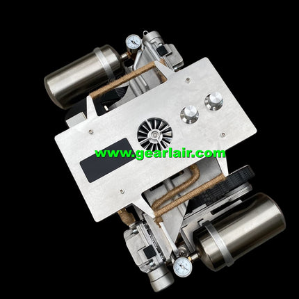 2800W 220V Single Motor High Pressure Air Pump 0-10Bar Adjustable Speed 50mm Cylinder Dual Belt Drive Double Gas Storage Tanks