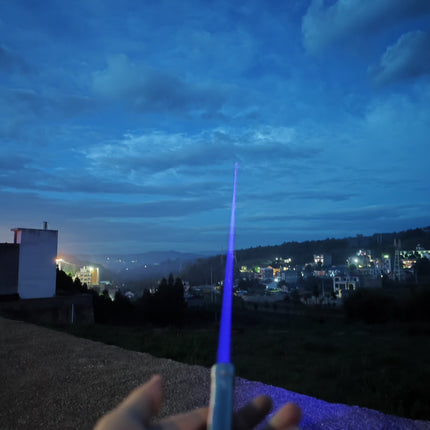 455nm 800mW Blue Laser Stainless Steel Flashlight - Adjustable Focus, Wide Beam & Super Long Range