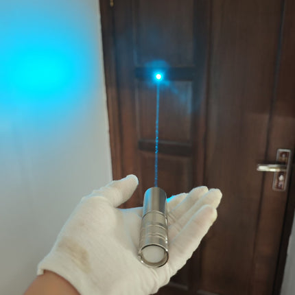 488nm 250mW Sky Blue Single Mode Laser Flashlight Stainless Steel Housing 532 Universal Interface 18350 Powered For Command Indication Experiment