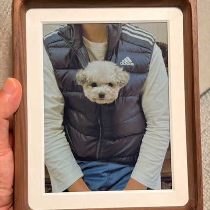 Aone S3 7.09" High DPI Color E-Ink Photo Frame | Solid Walnut Wood Digital Picture Frame, ESP32-S3, WiFi & Bluetooth Image Transfer