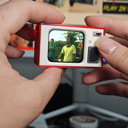 Anime Retro Mini Television | Micro SD Video Player With Built-in Speaker, Rechargeable, For Diorama & DIY Decor Ornament