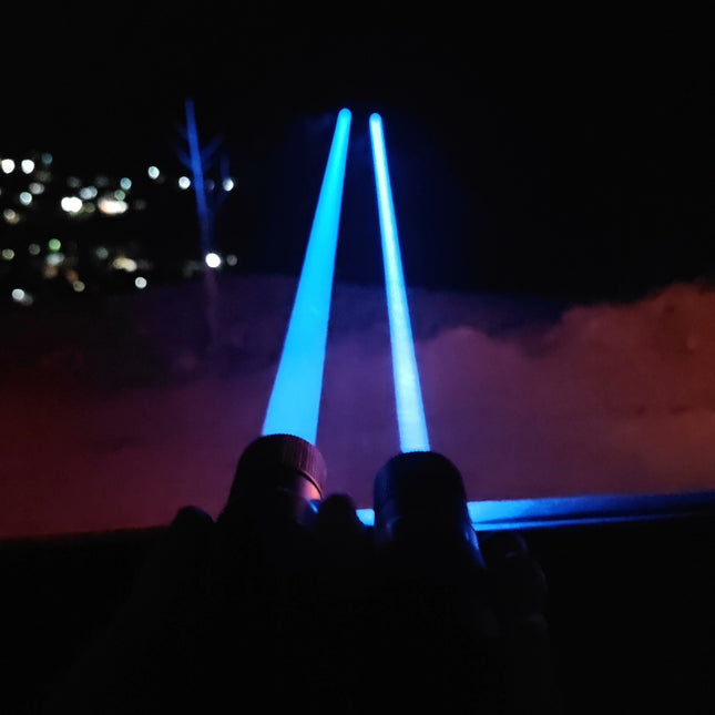 5.5W 455nm Blue Laser Positioning Indicator, Adjustable Focus Head, 3+2 Power Modes, 60℃ Thermal Protection, Full Anodized Aluminum Body for Astronomy, Outdoor Signaling and Teaching Demonstration