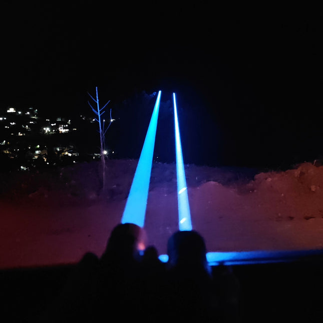 5.5W 455nm Blue Laser Positioning Indicator, Adjustable Focus Head, 3+2 Power Modes, 60℃ Thermal Protection, Full Anodized Aluminum Body for Astronomy, Outdoor Signaling and Teaching Demonstration