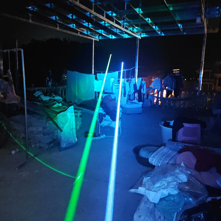 7W 465nm Blue Laser Positioning Indicator, Head Adjustable Focus, 3+2 Power Modes, Temperature Control Protection, Full Aluminum Alloy Body for Astronomy & Outdoor Signal Use