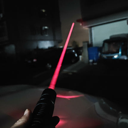2.6W 640nm Red Laser Positioning Indicator, Adjustable Focus Head, 3+2 Power Modes, 60℃ Thermal Protection, Full Anodized Aluminum Body for Astronomy, Outdoor Signaling and Teaching Demonstration