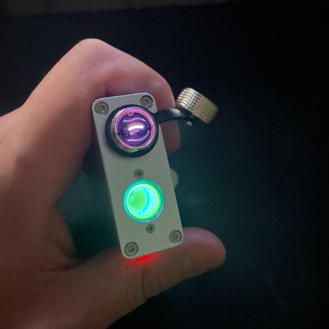 Mini Hand Crank Generator Flashlight & Arc Lighter, Full Aluminum Alloy EDC Survival Tool with Window Breaker, 3 Light Modes Anti-Misoperation Emergency Lighting Fidget Tool