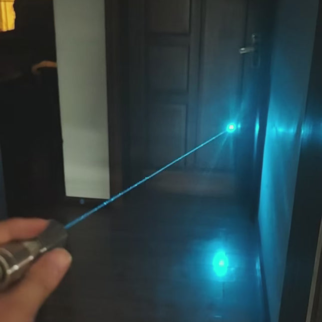 488nm 250mW Sky Blue Single Mode Laser Flashlight Stainless Steel Housing 532 Universal Interface 18350 Powered For Command Indication Experiment