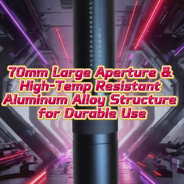 High Transmittance 70X Straight Out Laser Expander Lens Long Range Focusing Optical Accessory for Laser Equipment