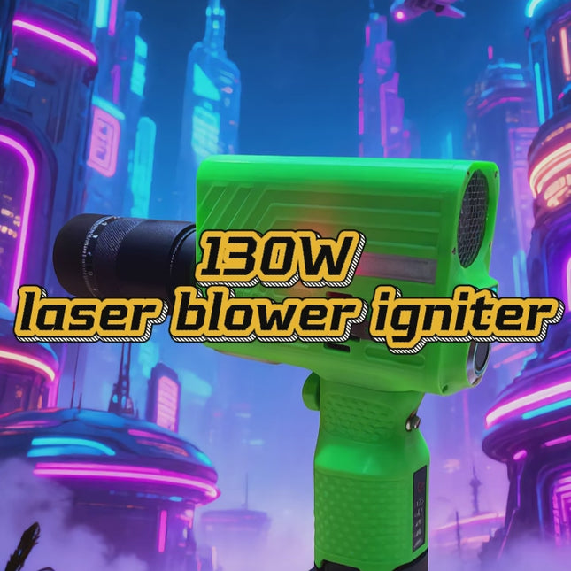 130W Laser Duct Blower Igniter with 16.8V 4000mAh 10C Lithium Battery, Fingerprint Switch & Focusing Lens