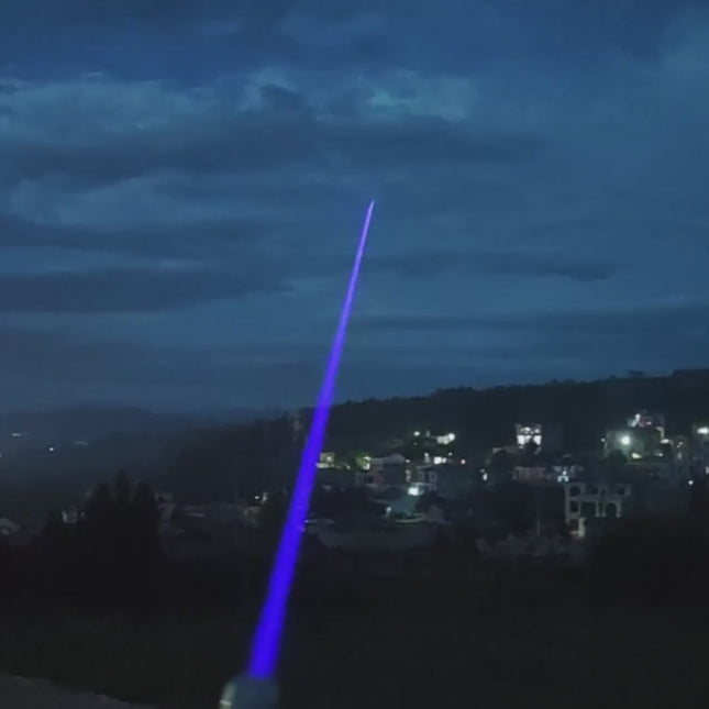 455nm 800mW Blue Laser Stainless Steel Flashlight - Adjustable Focus, Wide Beam & Super Long Range