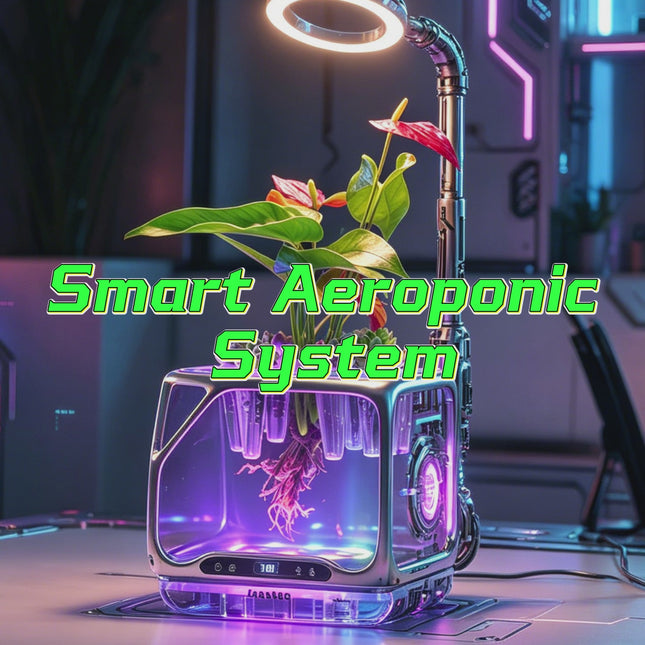 Smart Aeroponic Hydroponic System Desktop Plant Grow Cabin Full Spectrum LED Grow Light Auto Water Circulation Home/Office