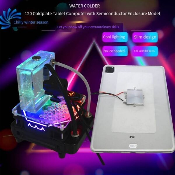 120mm Semiconductor Magnetic Water Cooler for Phones & Tablets - Ice-Cooling, RGB, Hard Tube Pro Version