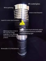 High-Intensity Blue/Green Laser Flashlight (Anti-Drone, Anti-Riot & Security Patrol)